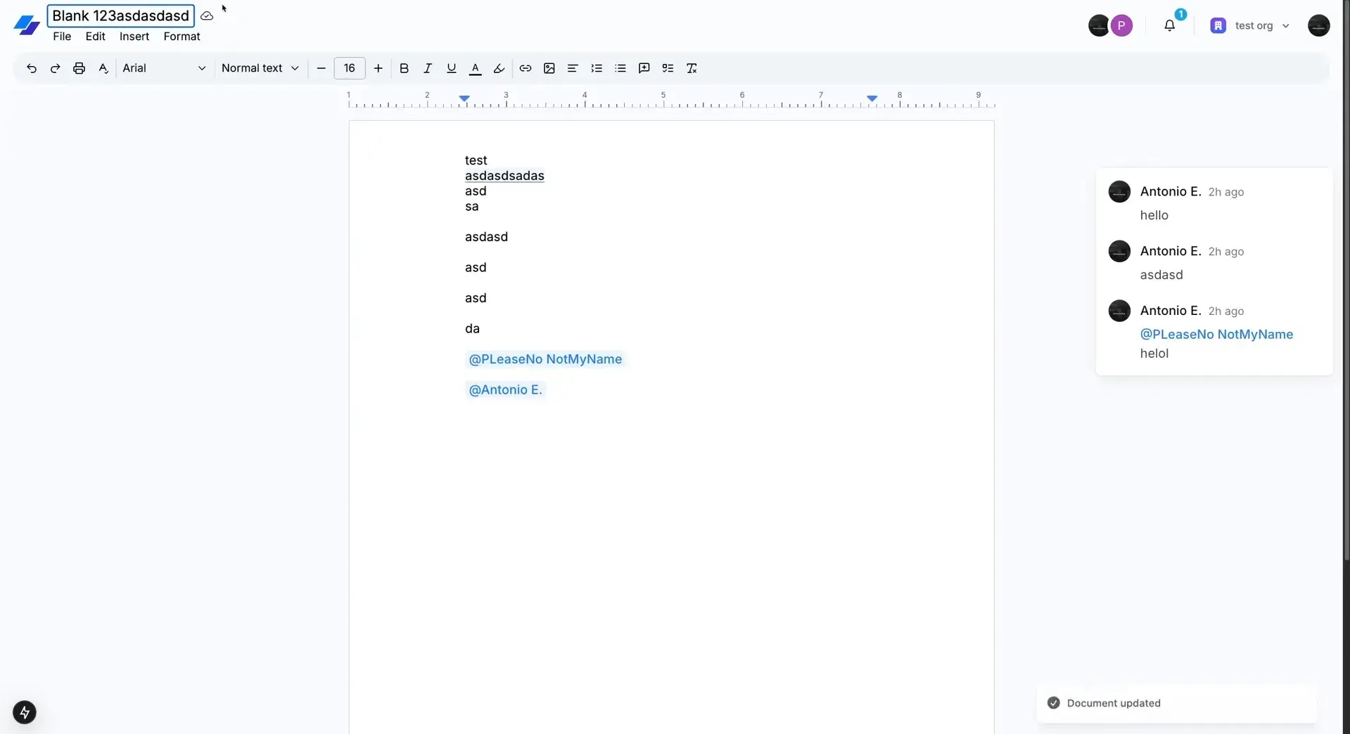 Google Docs Clone